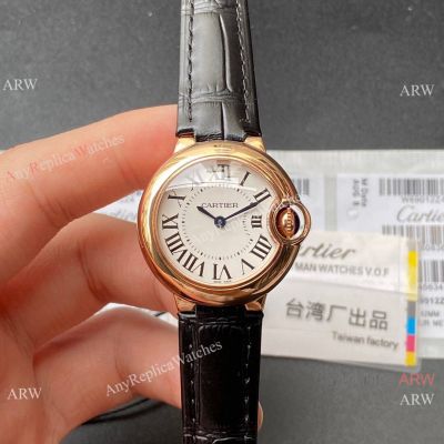 TW Swiss Made Ballon Bleu Cartier 28 Quartz Lady Rose Gold-White Face